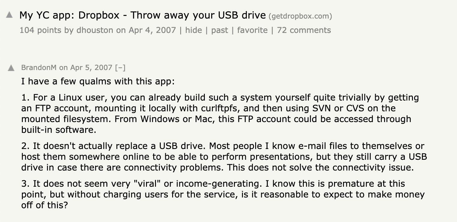 Dropbox Launch on Hacker News 2007